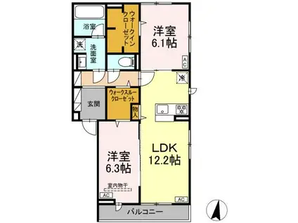 CRASPEDIA(2LDK/3階)の間取り写真