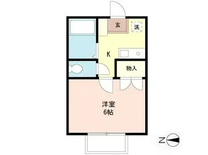 メイプル(1K/2階)の間取り写真