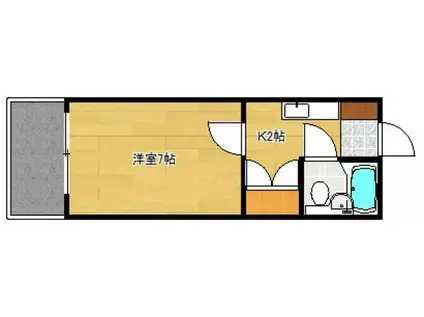 エステート山根(1K/3階)の間取り写真