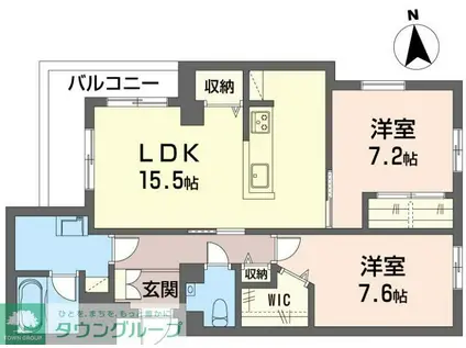 フォンテーヌ べレオ(2LDK/3階)の間取り写真