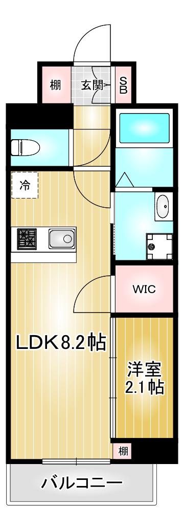 LIVEFLAT千種ウエスト(1LDK/4階)の間取り写真