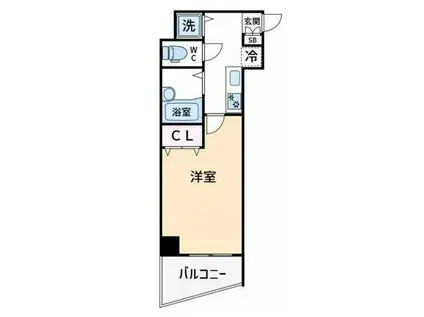 ドルチェ東京八重洲通(1K/2階)の間取り写真