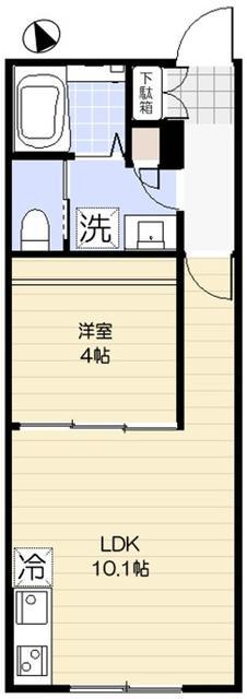 港北区篠原西町計画(1LDK/1階)の間取り写真