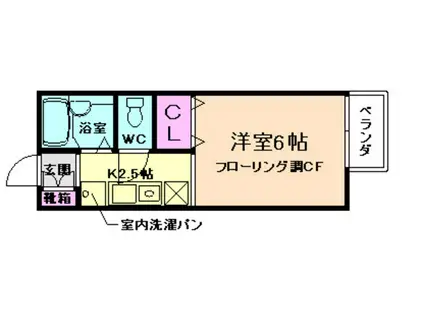 サニーコート II(1K/2階)の間取り写真