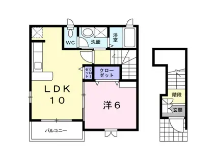 プリミール(1LDK/2階)の間取り写真