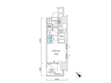 LOUIS COURT KITASHINAGAWA(1K/4階)の間取り写真