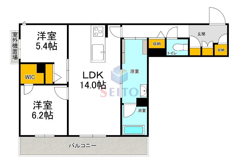和の杜 江坂(2LDK/3階)の間取り写真