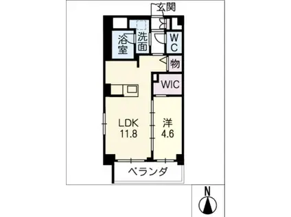 フェリシア恵方(1LDK/1階)の間取り写真