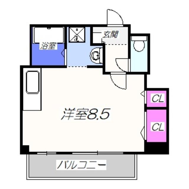 中之町TKハイツ(ワンルーム/5階)の間取り写真