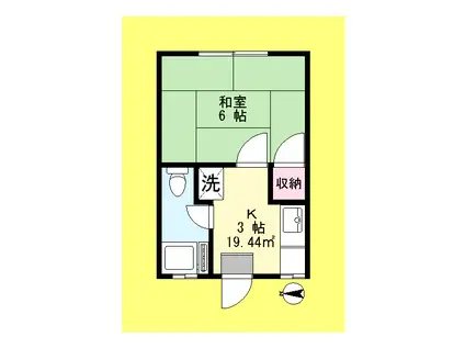 第一コーポ有美(1K/2階)の間取り写真