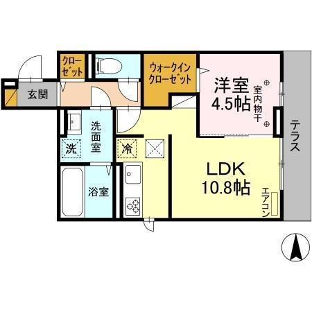 アベニール(1LDK/1階)の間取り写真
