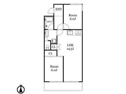 第2栄和マンション(2LDK/2階)の間取り写真
