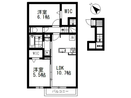 ソラーナ(2LDK/2階)の間取り写真