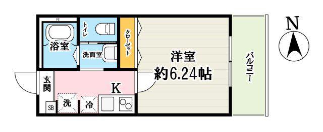 キャメル日進町(1K/1階)の間取り写真