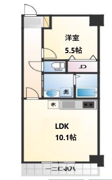 アークデュオ仙台宮町(1LDK/5階)の間取り写真