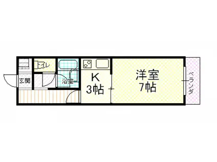 ドリームスクエア(1K/1階)の間取り写真