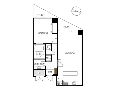 コーストビューサントピアプリーザ(1LDK/4階)の間取り写真