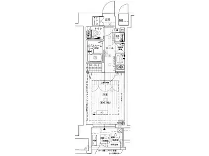 エステムプラザ横濱みなとみらいウエスト(1K/4階)の間取り写真