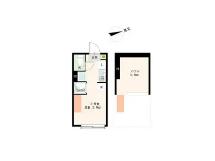 HARUMI上高井戸(ワンルーム/1階)の間取り写真