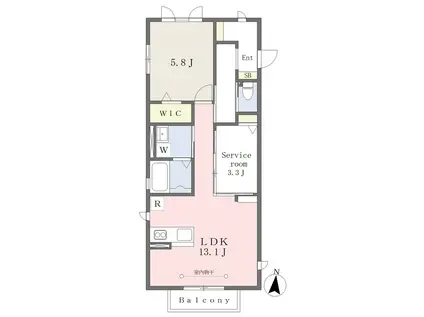 クレドII(1SLDK/1階)の間取り写真