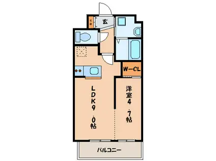 グランファスト伊都(1LDK/4階)の間取り写真