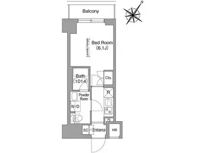 コンフォリア・リヴ横浜阪東橋コンフォリアリヴヨコハマバンド(1K/6階)の間取り写真