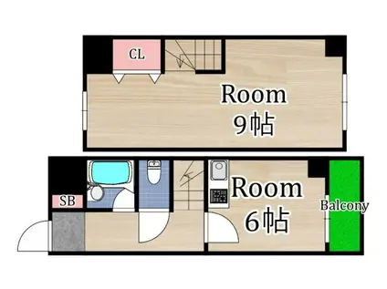 エフアール城東(2DK/2階)の間取り写真