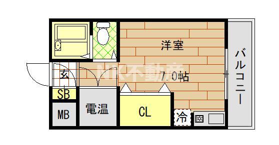 メゾンスギ(ワンルーム/2階)の間取り写真