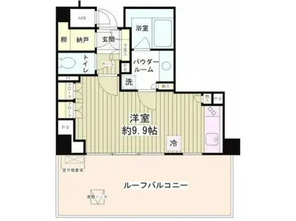 パークアクシス白金台南(ワンルーム/5階)の間取り写真