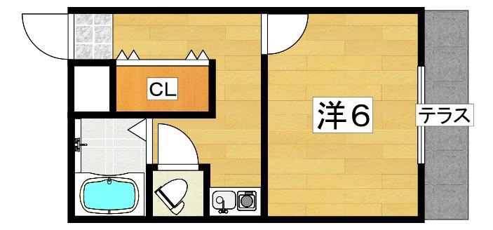 ルミエール香里(1K/1階)の間取り写真