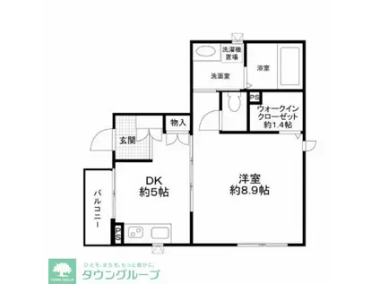 杉山荘(1DK/3階)の間取り写真