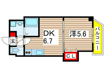 メイ アジュール登戸(1DK/3階)の間取り写真