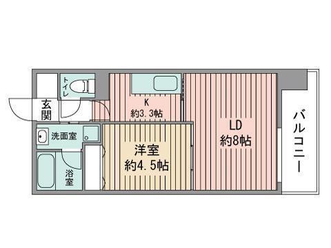 ヴォーネン円山裏参道(1LDK/7階)の間取り写真
