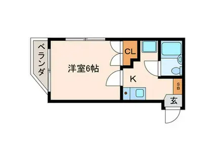 ツヴァイビル(1K/4階)の間取り写真