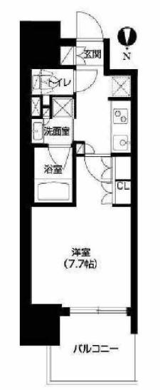 アーバネックス心斎橋(1K/13階)の間取り写真