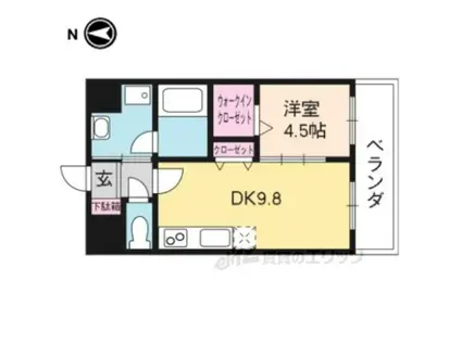 アンプルールフェール樹(1LDK/3階)の間取り写真