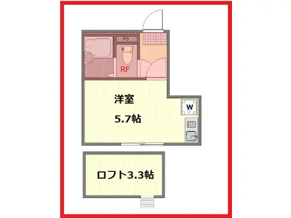 ウェルビーイング日暮里北(ワンルーム/3階)の間取り写真