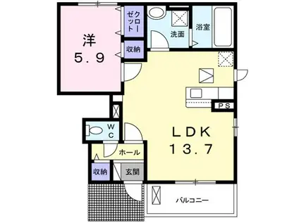 サンストーンIII(1LDK/1階)の間取り写真