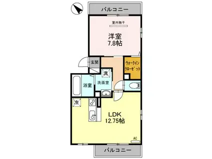 ペルル・ドミール(1LDK/3階)の間取り写真