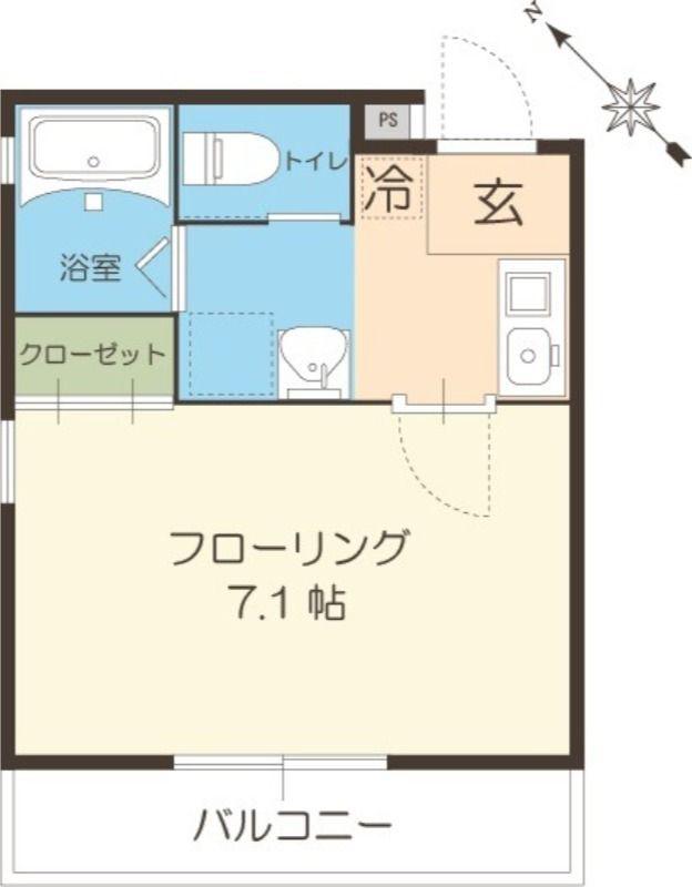 RERA(1K/2階)の間取り写真