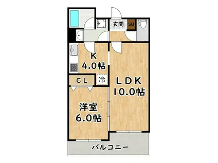 パレスフォー塚本II(1LDK/5階)の間取り写真