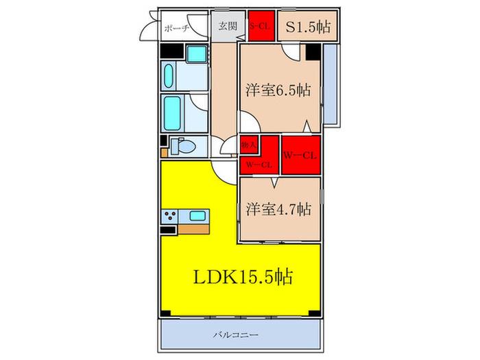 LA・PROSPERITA(2SLDK/2階)の間取り写真