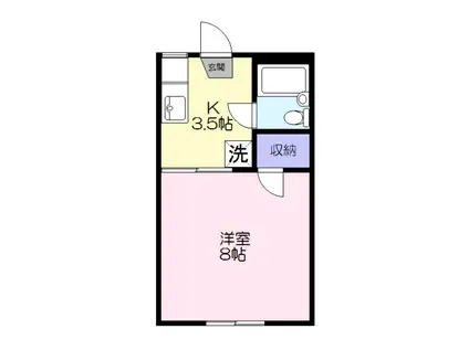 レピュート武蔵(1K/1階)の間取り写真