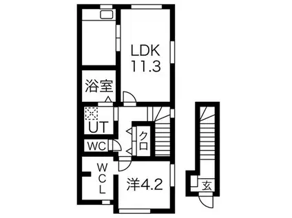 MAISON DE PRESENT(1LDK/2階)の間取り写真