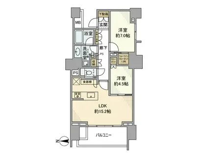 HARUMI FLAG PARK VILLAGE C棟(2LDK/6階)の間取り写真