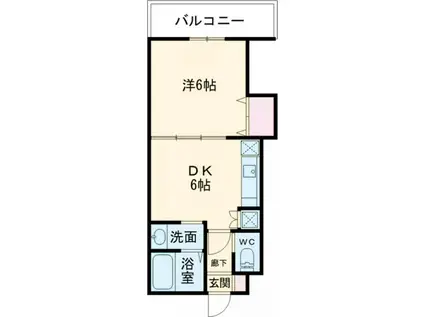 クレアージュ瀬戸越(1DK/5階)の間取り写真