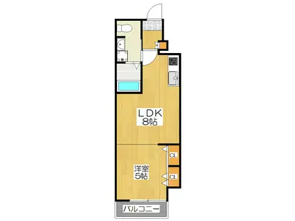 シャイン東山(1LDK/4階)の間取り写真
