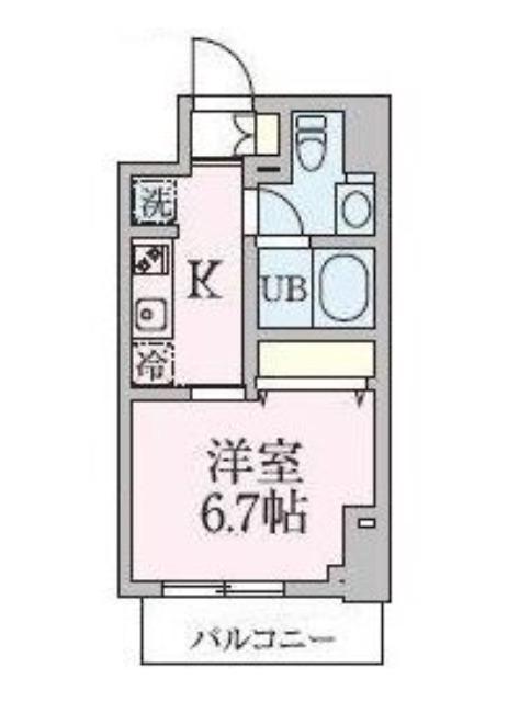 ブランシュワ(1K/2階)の間取り写真