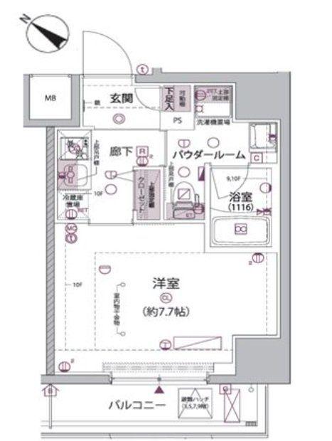 ARCOBALENO HORIKIRISHOBUEN(1K/9階)の間取り写真