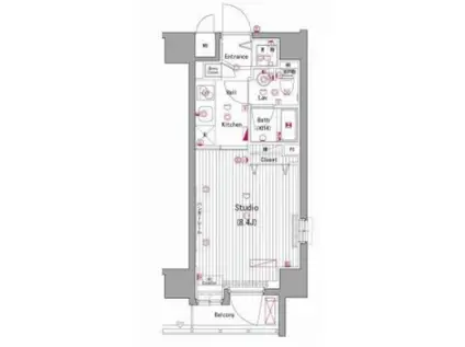 ガーラ三慶前(1K/10階)の間取り写真